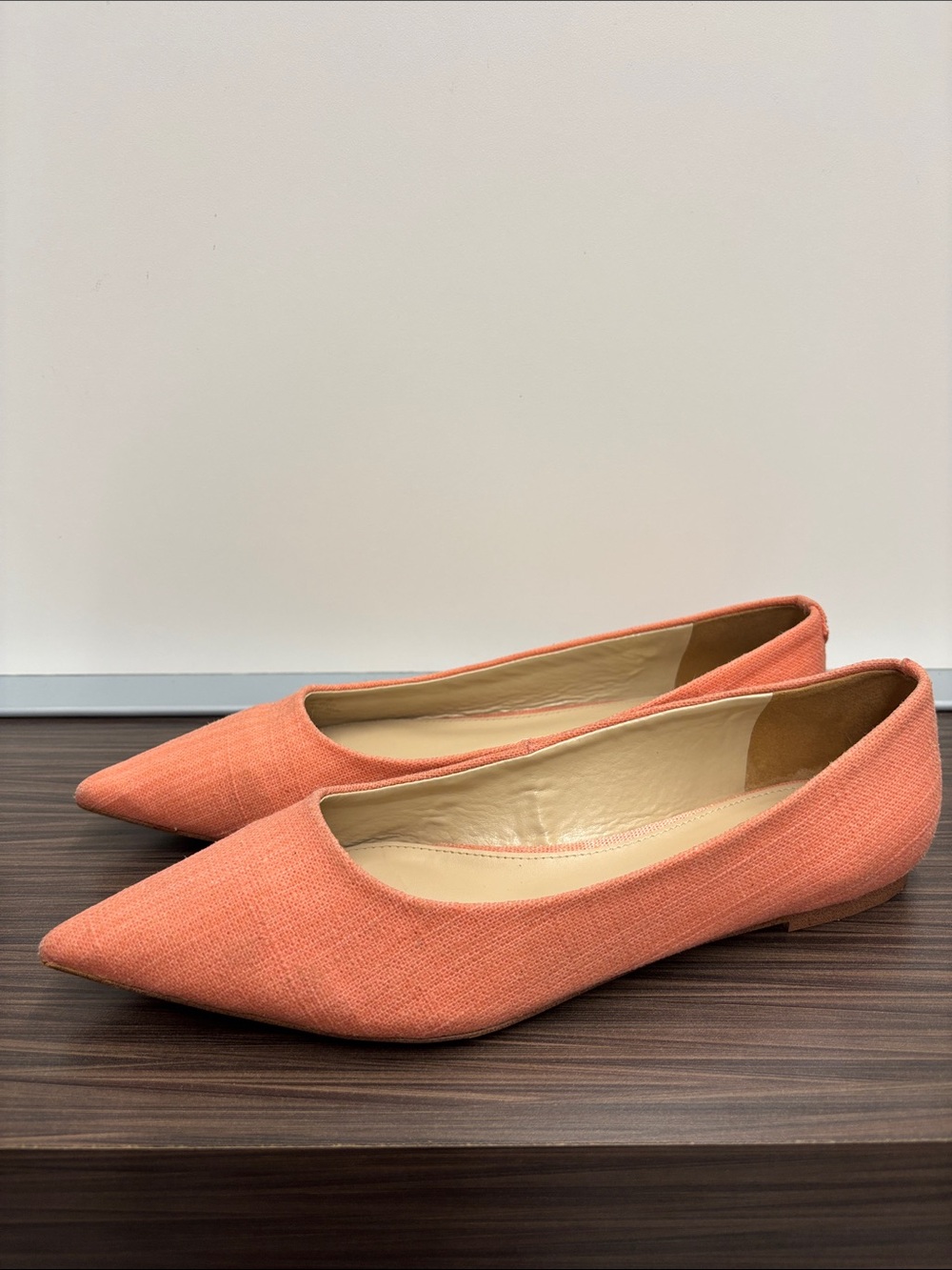 Sam Edelman Pointed-Toe Flats in Coral